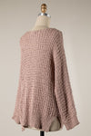 Mauve Knit V Neck Sweater- -Trendy Me Boutique, Granada Hills California