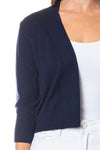 Navy 3/4 sleeve Cardigan- -Trendy Me Boutique, Granada Hills California