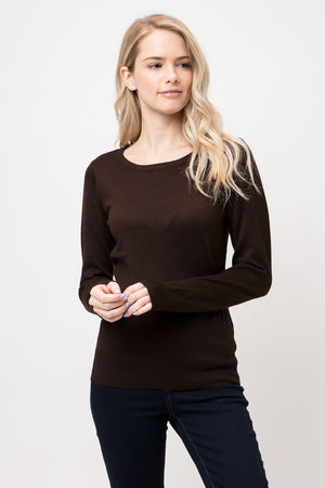 Black Scoop Neck Fitted Sweater- -Trendy Me Boutique, Granada Hills California