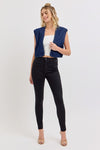 Black Mid Rise Skinny Denim- -Trendy Me Boutique, Granada Hills California