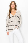 Taupe Grey Gage Stripe Dolman Top- -Trendy Me Boutique, Granada Hills California