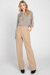 Printed Satin Blouse w/Ruffle Detail- -Trendy Me Boutique, Granada Hills California