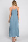 Blue Spaghetti Midi Dress- -Trendy Me Boutique, Granada Hills California