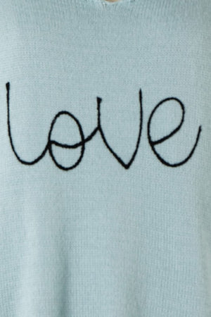 Blue Love Knit Sweater- -Trendy Me Boutique, Granada Hills California