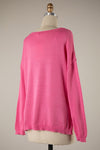 Pink Love Knit Sweater- -Trendy Me Boutique, Granada Hills California
