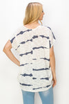 Blue Ivory Gage Stripe Dolman Top- -Trendy Me Boutique, Granada Hills California