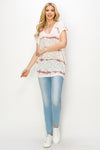 Mauve Ivory Gage Stripe Dolman Top- -Trendy Me Boutique, Granada Hills California