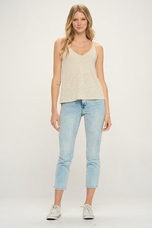 Natural Double Lined Knit Cami Top- -Trendy Me Boutique, Granada Hills California