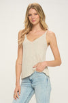 Natural Double Lined Knit Cami Top- -Trendy Me Boutique, Granada Hills California