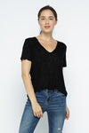 Oatmeal Short Sleeve Slub Tee- -Trendy Me Boutique, Granada Hills California