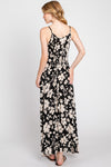 Black Cream Floral Maxi Dress- -Trendy Me Boutique, Granada Hills California