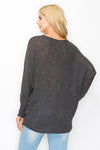 Charcoal Hacci Knit Dolman Top- -Trendy Me Boutique, Granada Hills California