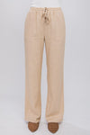Khaki Linen Wide Leg Pant- -Trendy Me Boutique, Granada Hills California