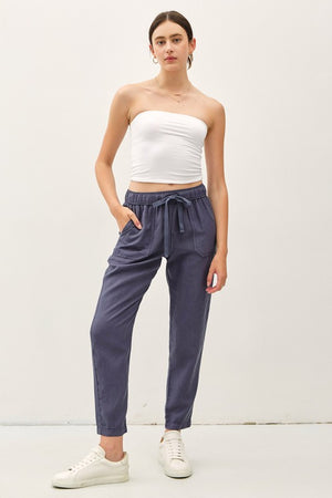 Blue Tencel Pant- -Trendy Me Boutique, Granada Hills California