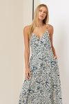 Ivory Blue Abstract Maxi Dress- -Trendy Me Boutique, Granada Hills California