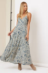 Ivory Blue Abstract Maxi Dress- -Trendy Me Boutique, Granada Hills California