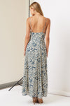 Ivory Blue Abstract Maxi Dress- -Trendy Me Boutique, Granada Hills California