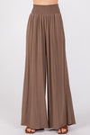 Mocha Crinkle Rayon Pant- -Trendy Me Boutique, Granada Hills California