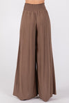 Mocha Crinkle Rayon Pant- -Trendy Me Boutique, Granada Hills California