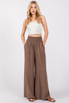 Mocha Crinkle Rayon Pant- -Trendy Me Boutique, Granada Hills California