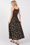 Black Taupe Ditsy Floral Maxi Dress- -Trendy Me Boutique, Granada Hills California