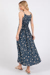 Dark Teal Floral Maxi Dress- -Trendy Me Boutique, Granada Hills California