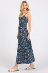 Dark Teal Floral Maxi Dress- -Trendy Me Boutique, Granada Hills California