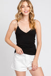 Black Double Layer Cami Top- -Trendy Me Boutique, Granada Hills California