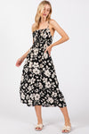 Black Ivory Floral Halter Dress- -Trendy Me Boutique, Granada Hills California