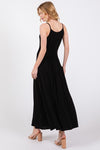 Black Linen Button Down Maxi Dress- -Trendy Me Boutique, Granada Hills California