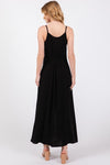 Black Linen Button Down Maxi Dress- -Trendy Me Boutique, Granada Hills California