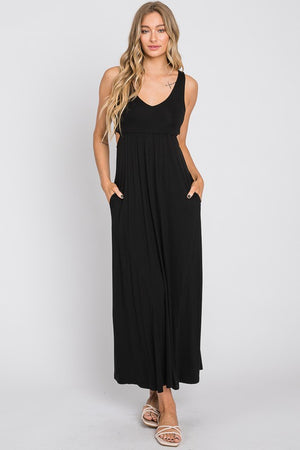 Black Open Side Maxi Dress- -Trendy Me Boutique, Granada Hills California