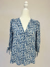 Blue Ditsy Floral Blouse- -Trendy Me Boutique, Granada Hills California