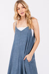 Blue Mineral Wash Maxi Dress- -Trendy Me Boutique, Granada Hills California