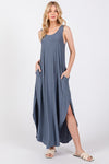 Blue X Back Dress- -Trendy Me Boutique, Granada Hills California