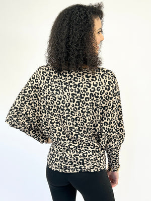 Brown Animal Print Dolman Sleeve Top- -Trendy Me Boutique, Granada Hills California