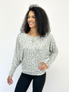 Grey Animal Print Dolman Sleeve Top- -Trendy Me Boutique, Granada Hills California