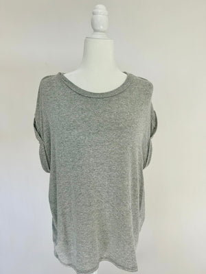 Heather Grey Viscose Tee- -Trendy Me Boutique, Granada Hills California