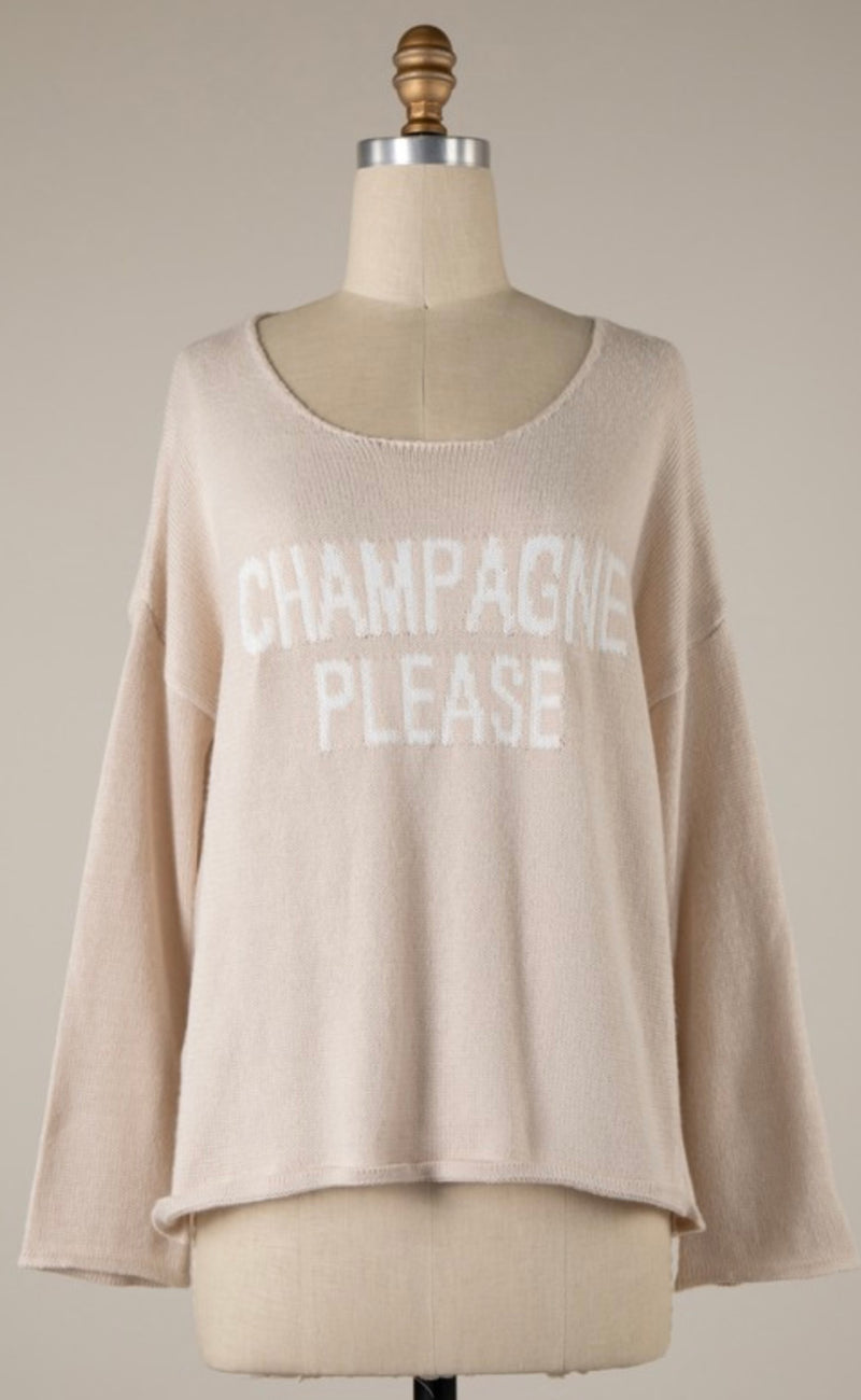 Taupe Champaigne Please Knit Sweater- -Trendy Me Boutique, Granada Hills California