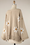 Taupe Daisy Sweater- -Trendy Me Boutique, Granada Hills California