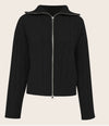 Black Zip Up Knit Sweater- -Trendy Me Boutique, Granada Hills California