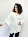 Ivory Diagonal Hem Waffle Knit Top- -Trendy Me Boutique, Granada Hills California