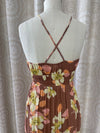 Brown Orange Floral Maxi Dress- -Trendy Me Boutique, Granada Hills California