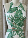Green Leaf Print Halter Dress- -Trendy Me Boutique, Granada Hills California