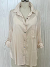 Natural Button Down Linen Shirt- -Trendy Me Boutique, Granada Hills California