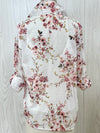 Rose Floral Button Down Blouse- -Trendy Me Boutique, Granada Hills California