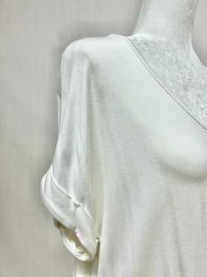 Ivory Dolman Tie Front Top- -Trendy Me Boutique, Granada Hills California