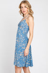 Blue Floral Slip Short Dress- -Trendy Me Boutique, Granada Hills California