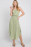 Sage Floral Halter Dress- -Trendy Me Boutique, Granada Hills California