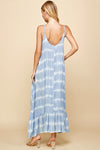 Blue Tie Dye Ruffle Maxi Dress- -Trendy Me Boutique, Granada Hills California